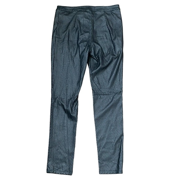 H&M Polyurethane Coat Pants Size 8 Black Triangle‎ Openings Pleather 31X29 - Picture 6 of 6